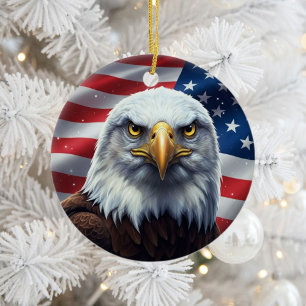 Classic American Patriotism Ceramic Tree Decoration