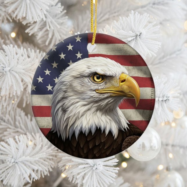 Classic American Patriotism  Ceramic Tree Decoration (Creator Uploaded)