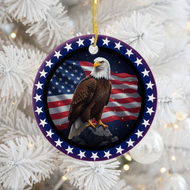 Classic American Patriotism  Ceramic Tree Decoration (Creator Uploaded)