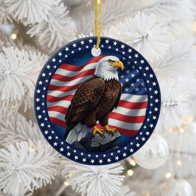 Classic American Patriotism  Ceramic Tree Decoration (Creator Uploaded)