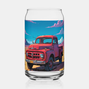 Classic American Pickup  Beer Can Glass