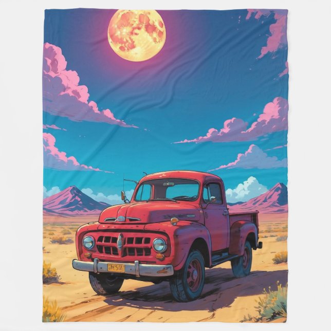 Classic American Pickup  Fleece Blanket (Front)
