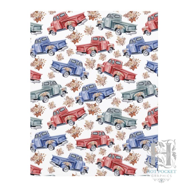 Classic American Pickup Trucks Scrapbook Paper (Creator Uploaded)