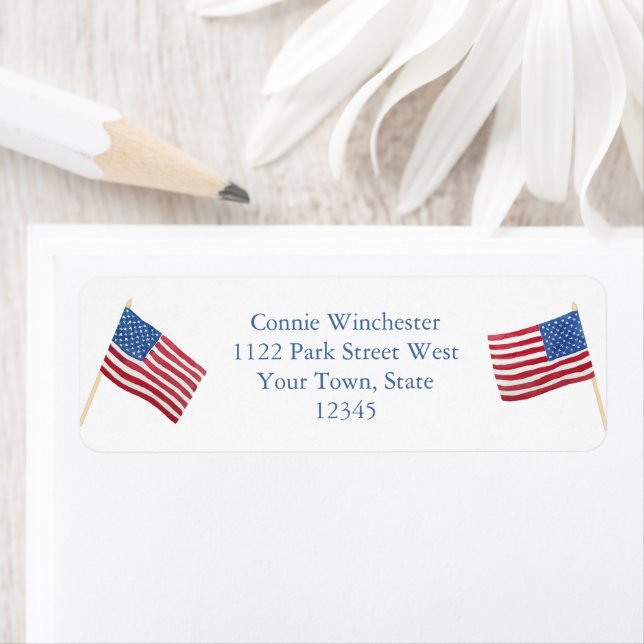 Classic American Porch Flag July 4 Return Address (Insitu)