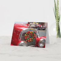 Classic American Vintage Car Lover Christmas Card