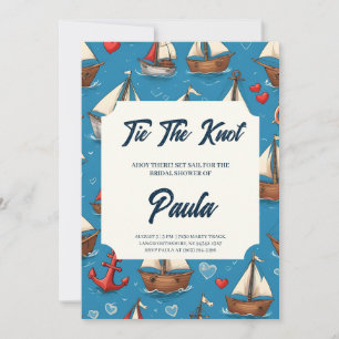 classic anchor nautical wedding shower invitations