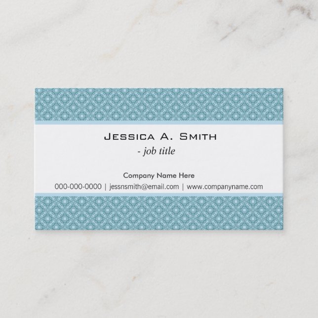 Classic and elegant blue seamless pattern business card (Front)