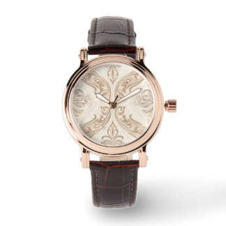 Classic and Elegant  Brown Beigi Pattern Watch