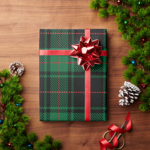 Classic and Elegant Dark Green Tartan Holiday Wrapping Paper