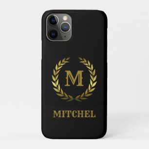 Classic and Elegant Gold on Black Personalised Case-Mate iPhone Case