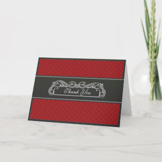 Classic and Elegant Red Thank You Card