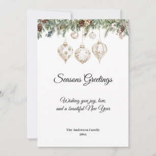 Classic and Elegant Seasons Greetings Holiday Card
