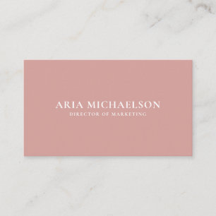 Classic and Minimal Coral and White Business Card