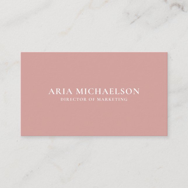 Classic and Minimal Coral and White Business Card (Front)