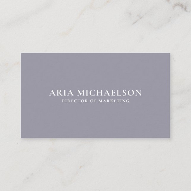 Classic and Minimal Lilac and White Business Card (Front)