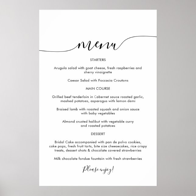 Classic And Minimalistic Menu Sign (Front)