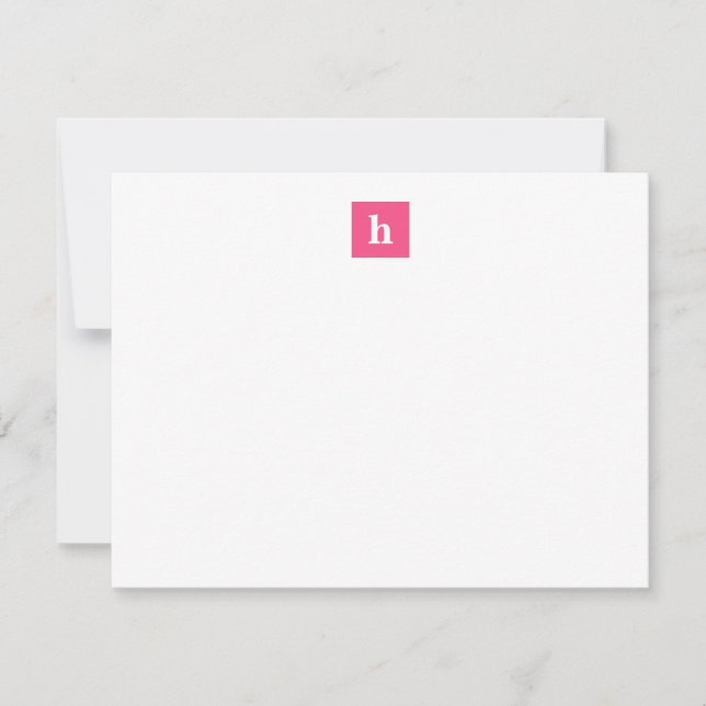 Classic and Modern Square Monogram in Pink Card (Front)