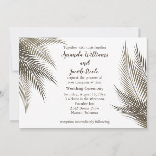 Classic and Natural Palm Leaves Wedding Invite