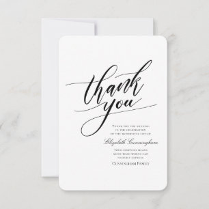 Classic and Simple Calligraphy Memorial Thank You Card