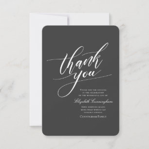 Classic and Simple Calligraphy Memorial Thank You Card