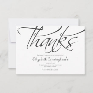 Classic and Simple Calligraphy Memorial Thank You Card
