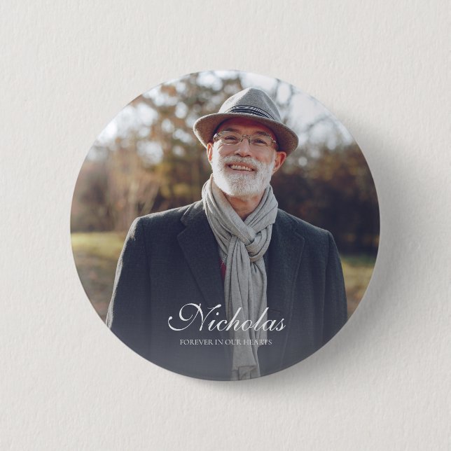 Classic and Simple Custom Photo Memorial 6 Cm Round Badge (Front)
