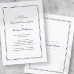 Classic and Simple Elegant Wedding Invitation<br><div class="desc">Composed of simple straight lined frames with classic cursive script and serif typography. All against a backdrop of pure white. These elements are simple,  timeless,  and classic.. 

This is designed by White Paper Birch Co. exclusive for Zazzle.

Available here:
http://www.zazzle.com/store/whitepaperbirch</div>