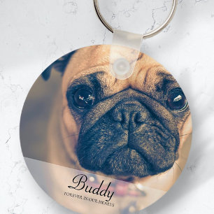 Classic and Simple Pet Photo Memorial Key Ring