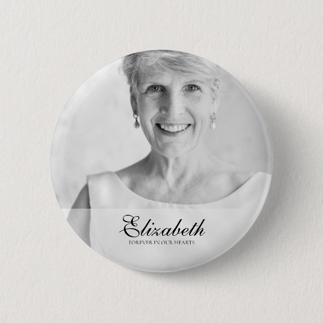 Classic and Simple Photo Memorial 6 Cm Round Badge (Front)