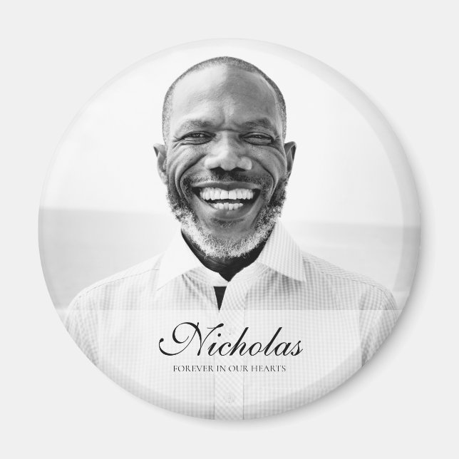 Classic and Simple Photo Memorial Magnet (Front)