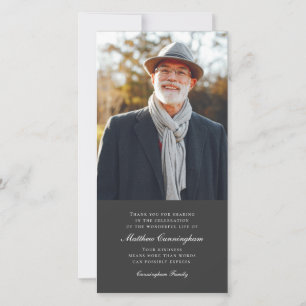 Classic and Simple Photo Memorial Thank You Card
