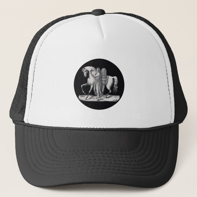 Classic angel next to the majestic horse trucker hat (Front)