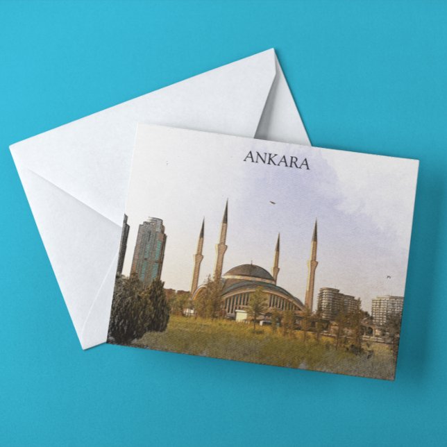 Classic Ankara Turkey Kocatepe Mosque Postcard (ankara turkey mosque vintage postcard)