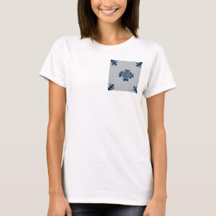 Classic Antiquarian Delft Blue Tile - Floral Motif T-Shirt