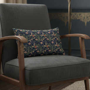 Classic Antique Blue Art Nouveau Floral Pattern Decorative Cushion