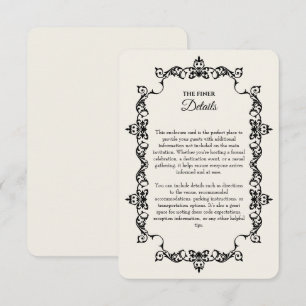 Classic Antique Ivory Ornately Framed Wedding Enclosure Card