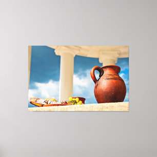 Classic antique still-life with a pitcher canvas print
