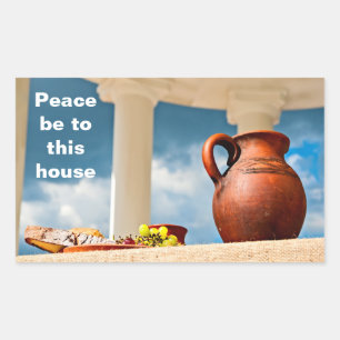 Classic antique still-life with a pitcher rectangular sticker