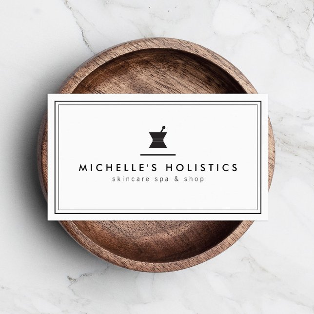 Classic Apothecary Holistic Medicine White Business Card (Creator Uploaded)