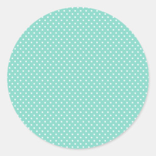 Classic Aqua and White Polka Dot Stickers