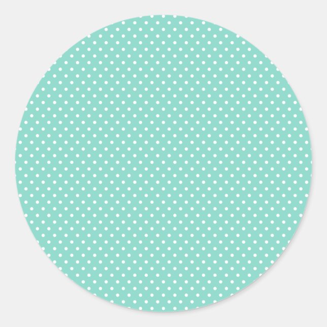 Classic Aqua and White Polka Dot Stickers (Front)