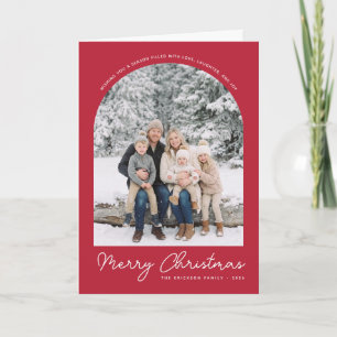Classic Arch Merry Christmas Photo Card Red