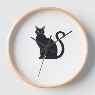 Classic Arched Back Cat – Vintage Halloween Silhou Clock