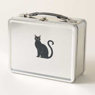 Classic Arched Back Cat � Vintage Halloween Silhou Metal Lunch Box