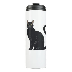 Classic Arched Back Cat – Vintage Halloween Silhou Thermal Tumbler