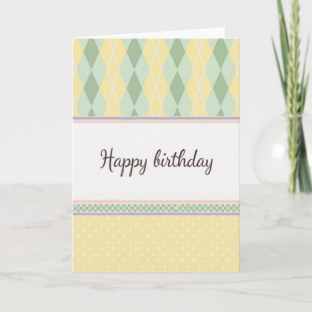 Classic Argyle Birthday Card (Front)