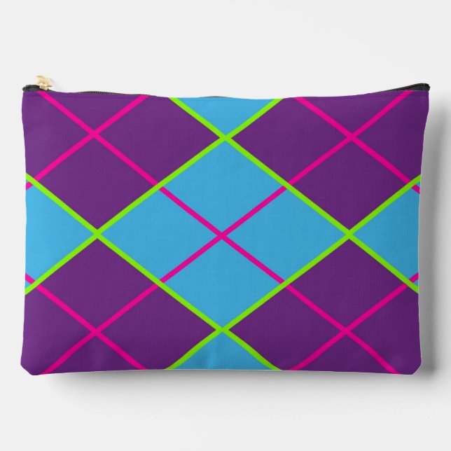 Classic Argyle Pattern Accessory Pouch (Front)