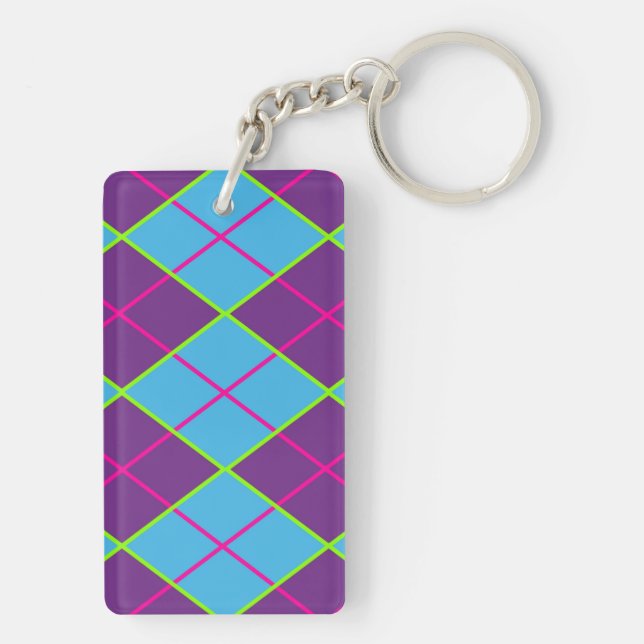 Classic Argyle Pattern Key Ring (Back)