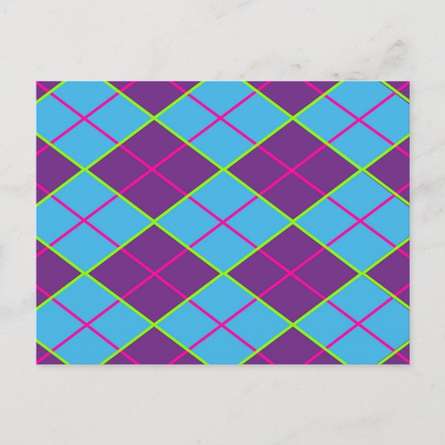 Classic Argyle Pattern Postcard (Front)
