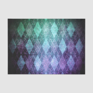 Classic argyle vintage blue green diamond pattern tissue paper